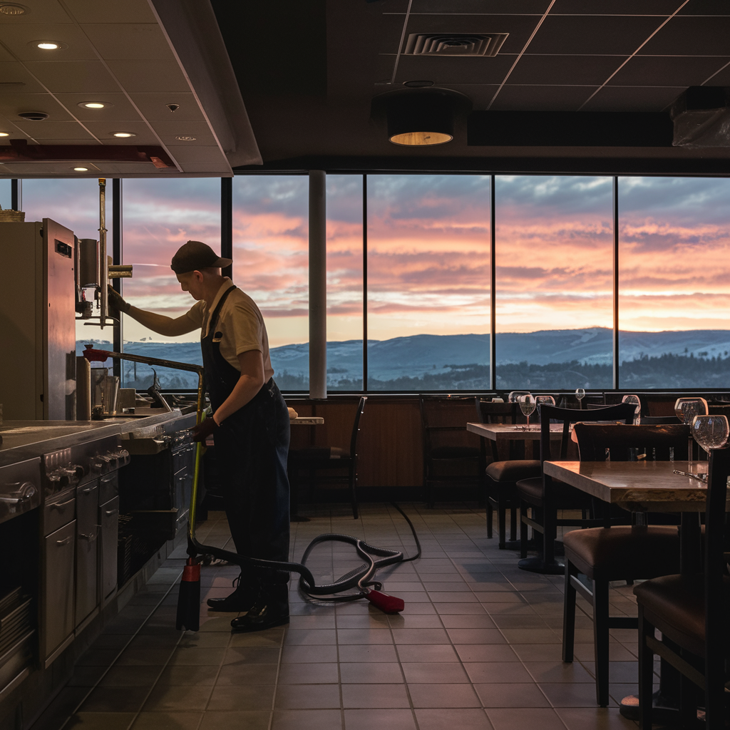 Restaurant Cleaning in Grande Prairie with a beautiful sunset